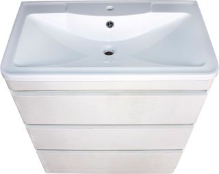 Тумба напольная под раковину Style Line "Атлантика 80" СС-00002278 (3 ящ.), Люкс бетон крем, PLUS